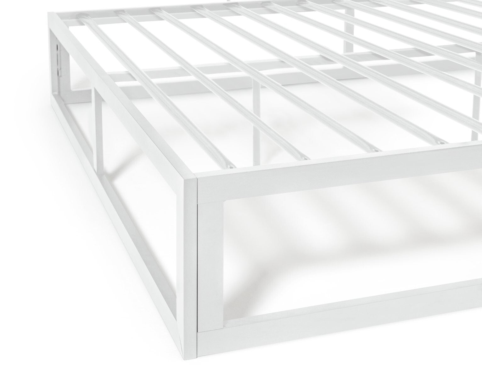 Home Platform Small Double Metal Bed Frame - White