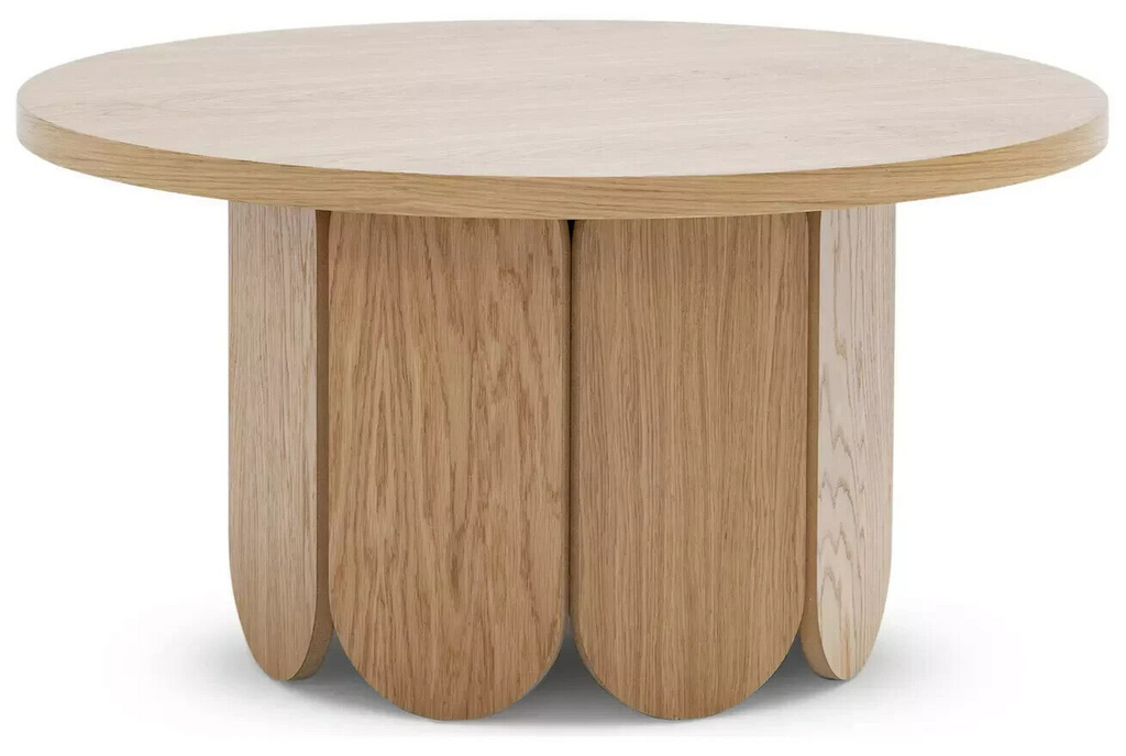Habitat Flora Round Coffee Table - Oak | Modern Living Room Table with Storage S
