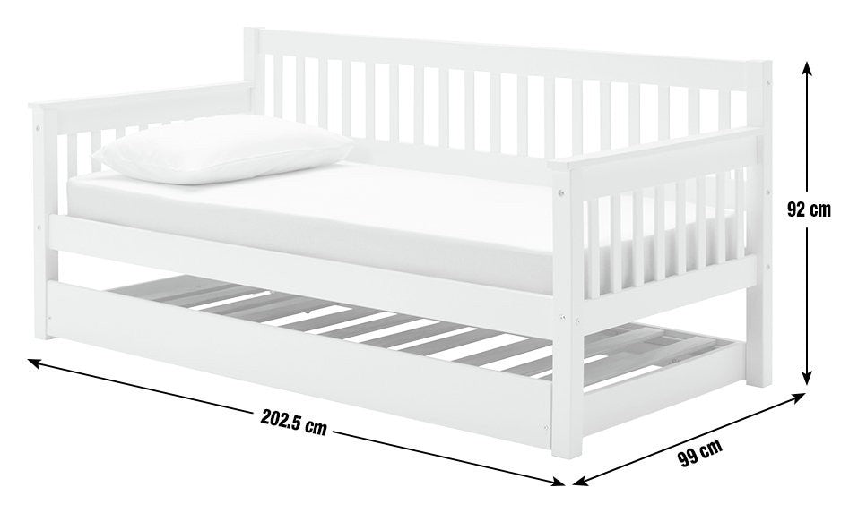 Home Aspley Trundle Day Bed - Oak Effect | Guest bed with trundle