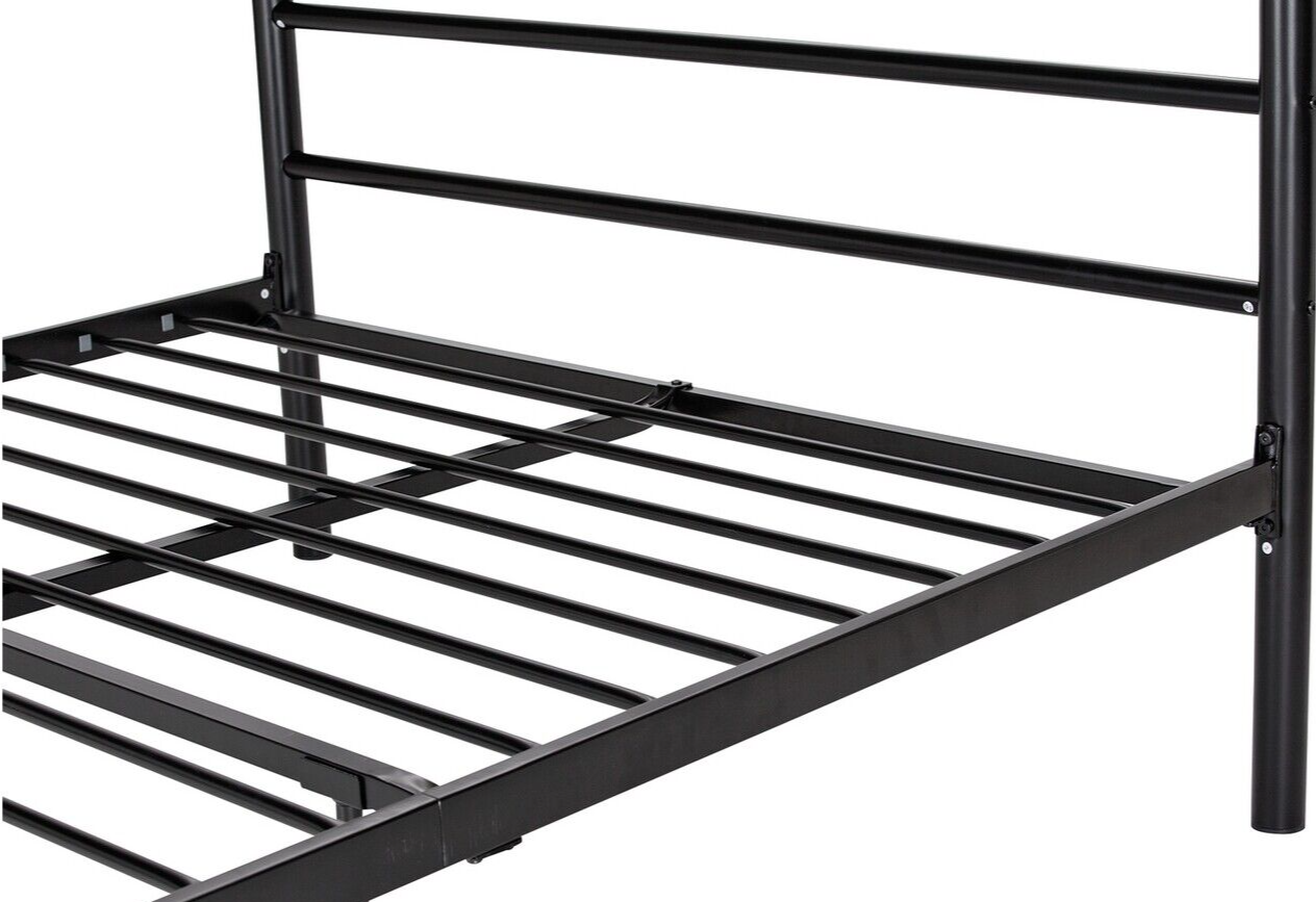 Home Avalon Double Metal Bed Frame - Black | Sturdy Durable 4FT6 Bed Frame