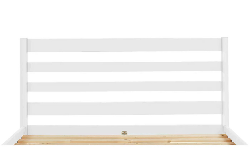Home Kaycie Double Wooden Bed Frame White | Sturdy Strong Bedframe with Mattress