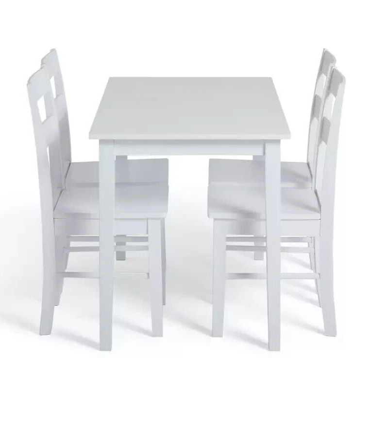 Chicago Table & 4 Chairs - White