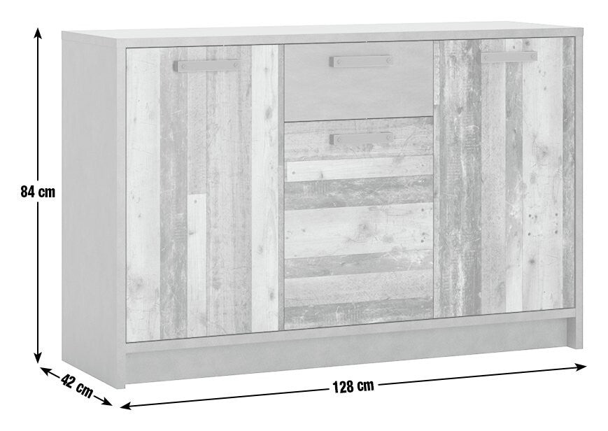 Nubi 3 Door 1 Drawer Chest - Wood Effect ( B Grade 38854 - 38856 )