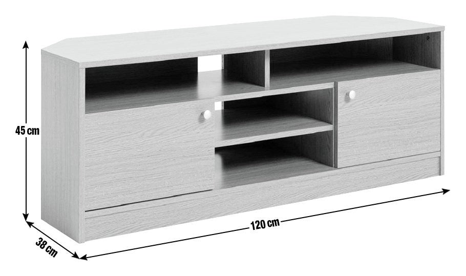 Home Corners 2 Door TV Unit - White | TV Stand with Storage