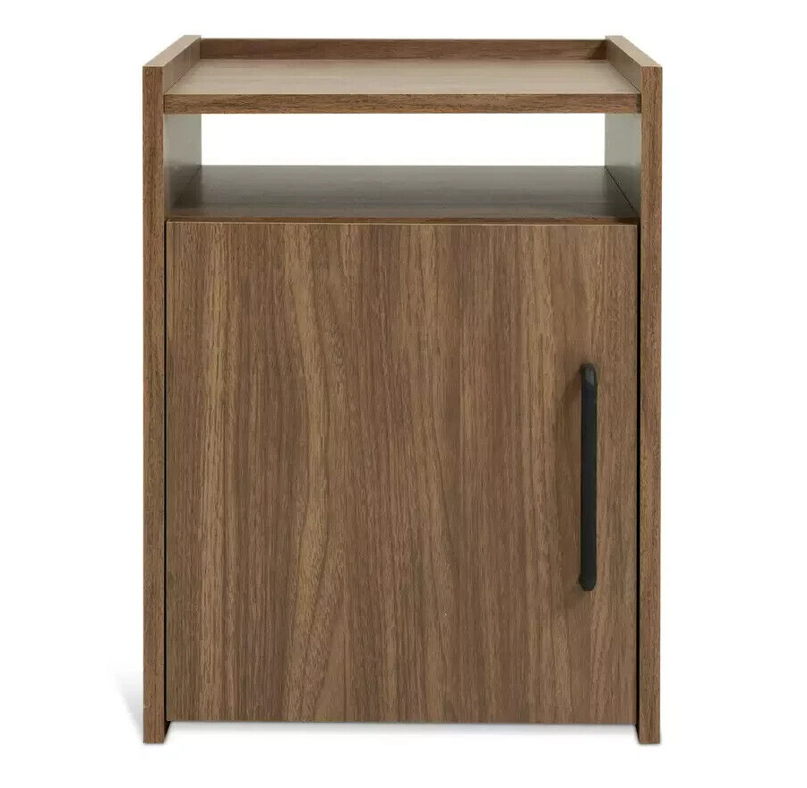 Habitat Oldham 1 Door Bedside Table - Walnut | Walnut Bedside Cabinet Storage