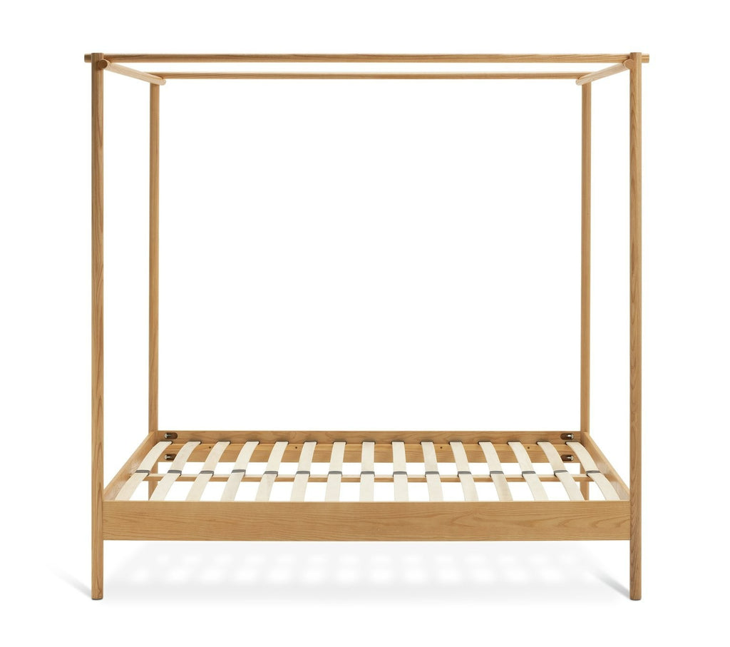 Akari 4 Poster Kingsize Wooden Bed Frame - Natural | King size poster bed