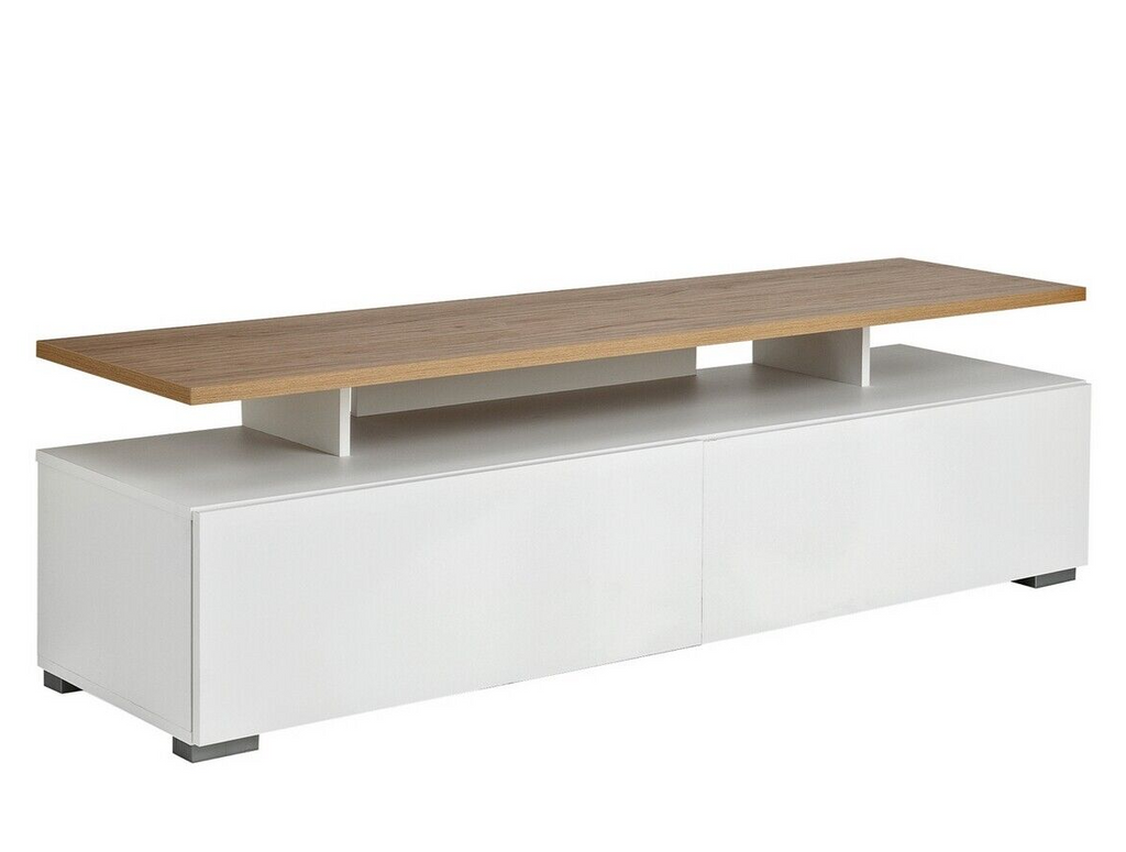 Habitat Floating Top TV Unit White Oak | Modern TV Stand Storage Cabinet Living