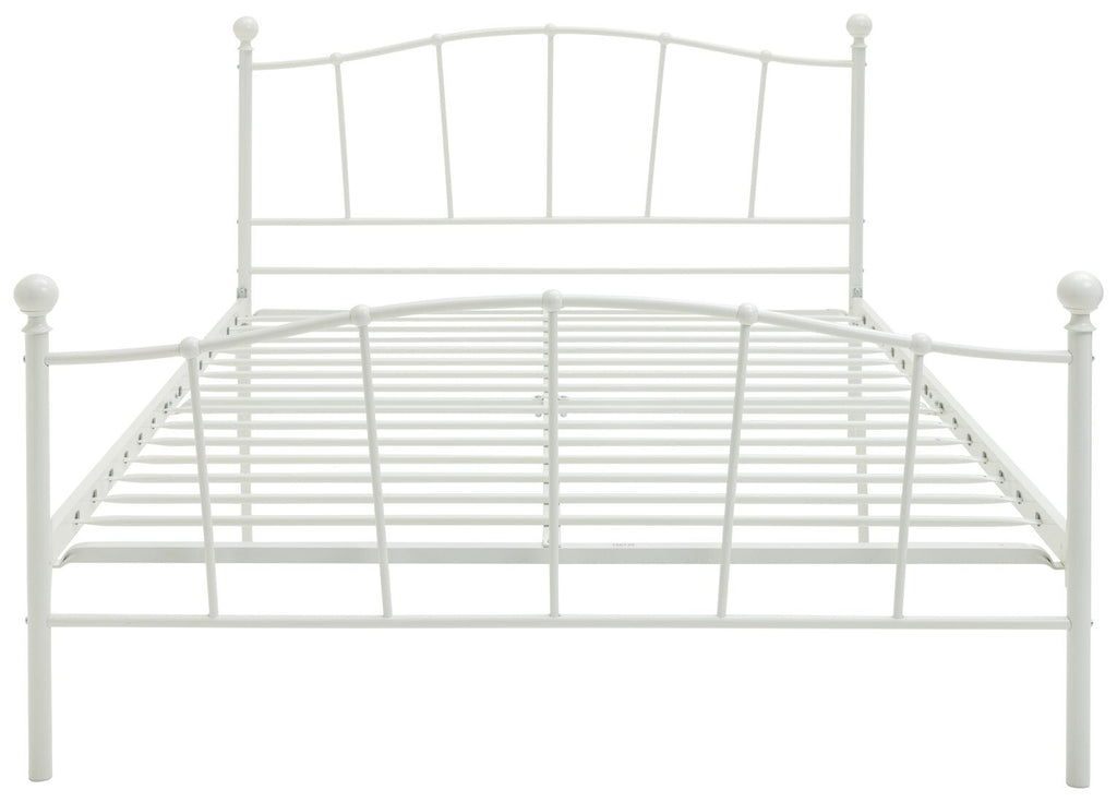 Fleur Double Metal Bed Frame - White With Double 1000 Pocket Sprung Mattress