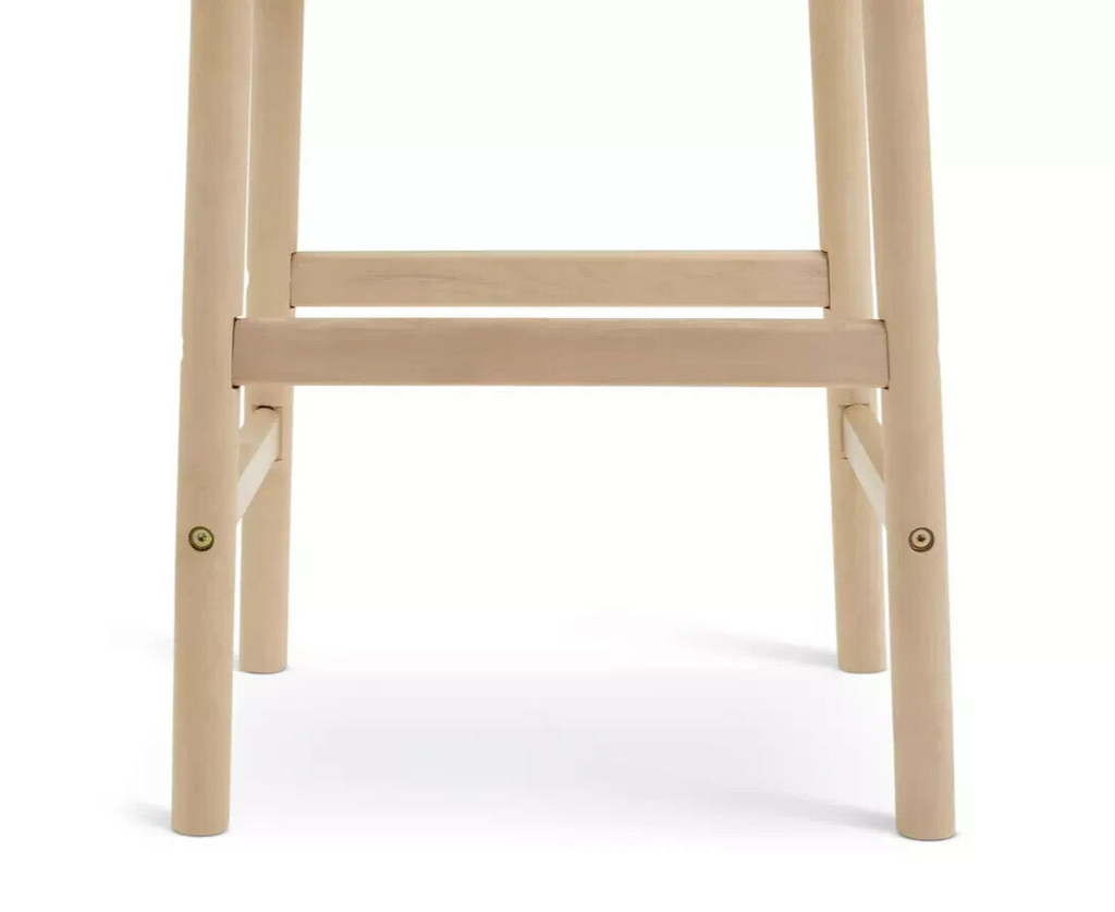 Habitat Nina Solid Birch Bar Stool - Natural | Modern Kitchen Breakfast Chair