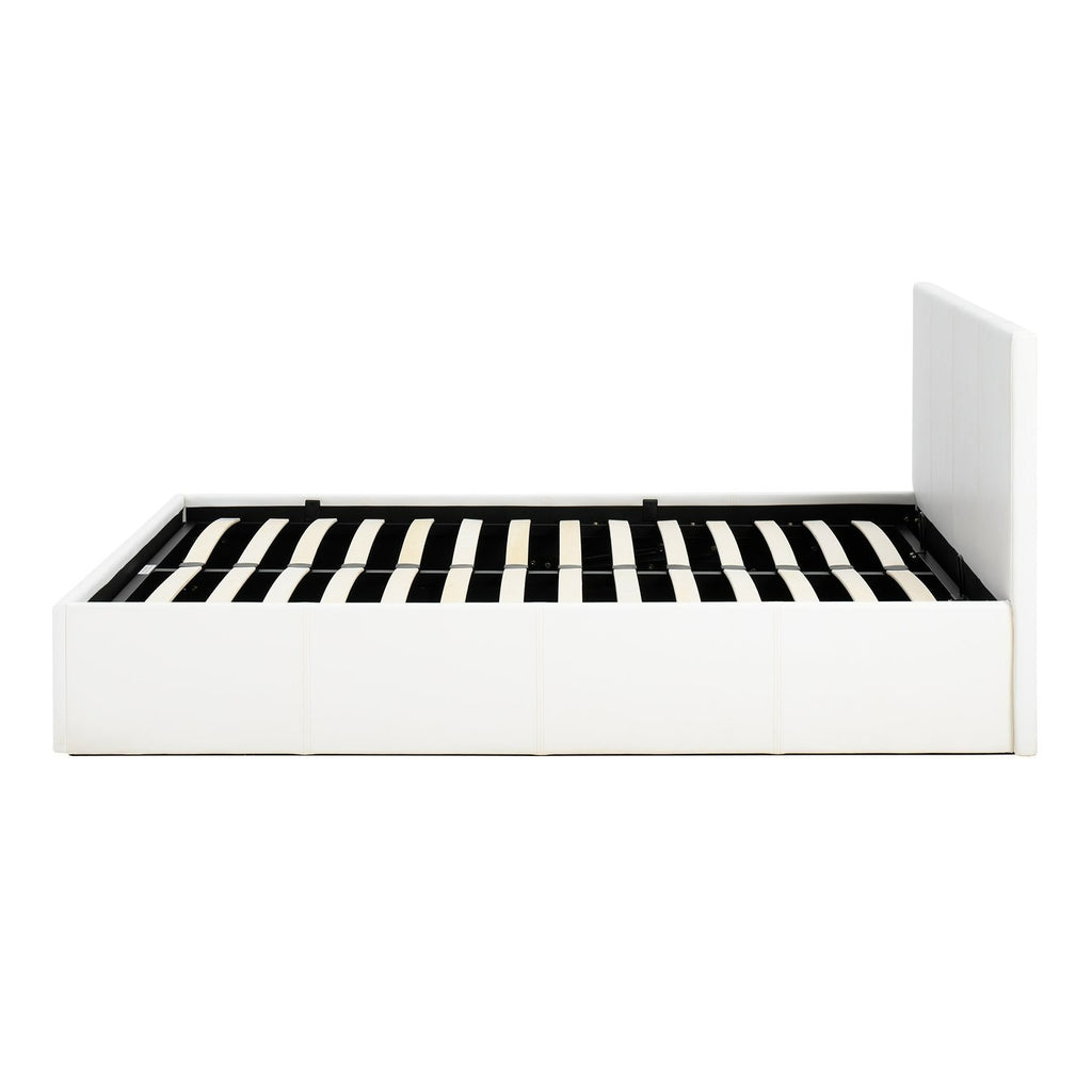 Home Lavendon Kingsize End Lift Ottoman Bed - White | Gas lift king bed