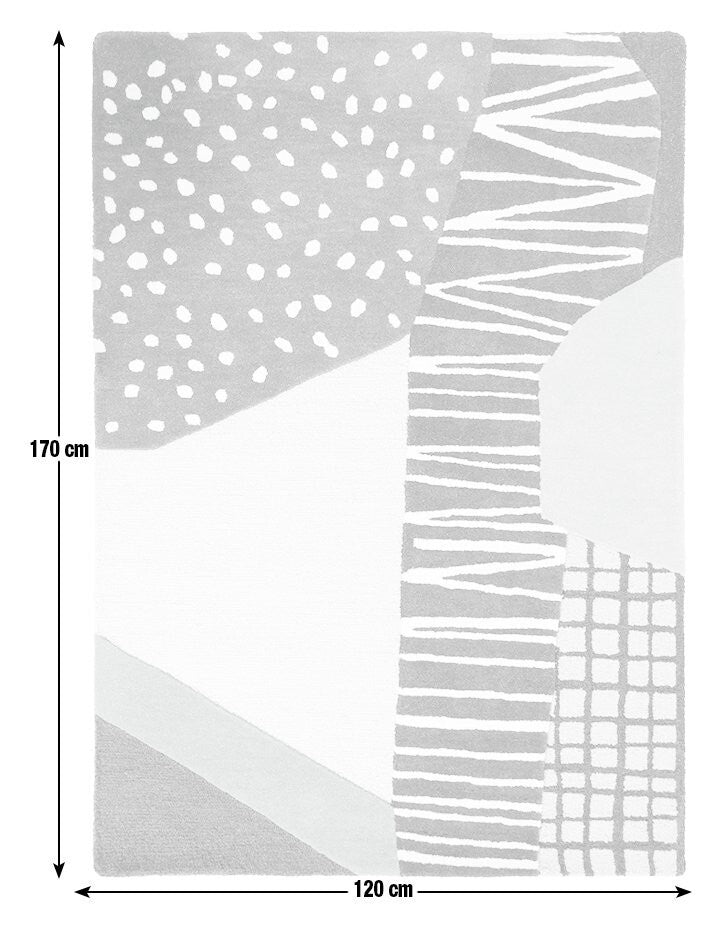 Habitat Abstract Tufted Wool Cut Pile Rug - 170x120cm