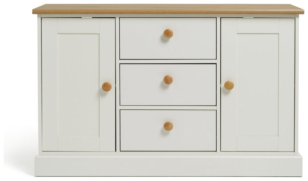 Home Winchester 2 Door 3 Drawer Sideboard - Cream | sideboard with drawers